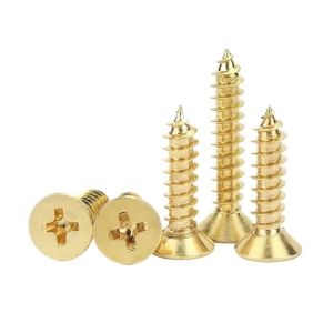 1200 Brass Self-Tapping Screws Gold-Plated M2/M2.5 Screws Suitable for Wooden Crafts and Vintage Storage Boxes