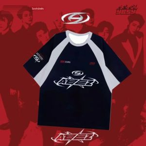 Ybsy Ateez ใหม่เกาหลีเสื้อกีฬาฤดูร้อนผู้หญิงแฟชั่นหลวมแขนสั้นยอดนิยมขายร้อน y2k Casual Top