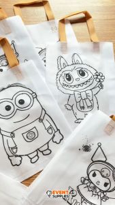 Tas Spunbond Lukis Mewarnai 25 x 34 Karakter Cinnamoral Littlepony Labubu Mewarnai Edukasi Prakarya Kreatif