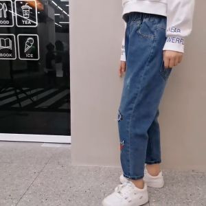 BIBELOT กางเกงเด็กผู้หญิง กางเกงยีน กางเกงยีนขายาว กางเกงลายกาตูนย์ สินค้าพร้อมส่งจากไทย