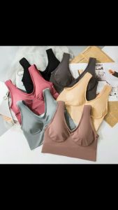 1K Sport Bra Wanita Vneck Tanpa Kawat Bralette P344 Pakaian Dalam Wanita Olahraga Gym Fitness Senam Zumba BH Cewek Polos