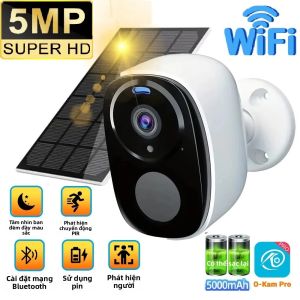 Camera An Ninh Năng Lượng Mặt Trời 5MP Không Dây 2.4G/5G WiFi Ngoài Trời Tầm Nhìn Ban Đêm Màu Sắc Chạy Bằng Pin Phát Hiện Chuyển Động PIR Chống Nước Âm Thanh Hai Chiều Hỗ Trợ Alexa