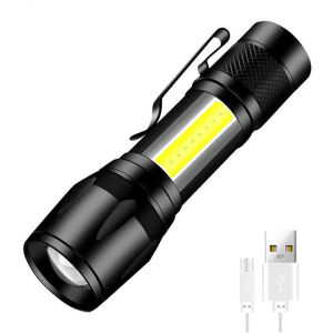 Portable Keychain LED COB Flashlight USB Rechargeable Torch with Pen Clip Powerful Mini Outdoor Working Lantern with Magnetic