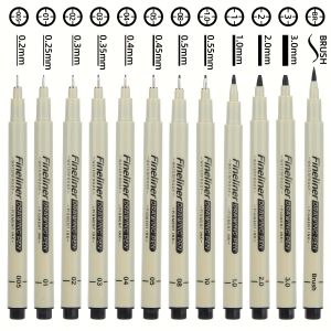 Professional 12Pcs Manga Art Marker Set Fine Line Sketch Pens for Drawing Illustration & Calligraphy Artist School Supplies Kit