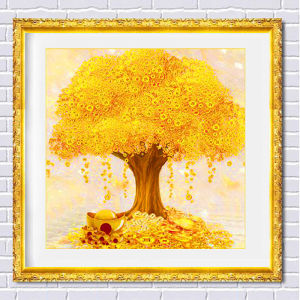 ภาพเพชร 5D ปี 2025 ภาพเพชรเต็มห้องคริสตัล พื้นเต็มไปด้วยเพชร ต้นไม้เงินทอง ภาพวาดคริสตัล ปักคริสตัล ภาพวาดเพชร ปักคริสตัล