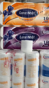LỐC 10 CUỘN LONG NHẬT 1.5 KG 3 LỚP CAO CẤP MỀM MỊN D AI - GIẤY CUỘN TRẮNG LOẠI 1