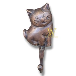 Kapstok Kuningan Antik Gantungan Baju Motif Kucing 1 Pcs