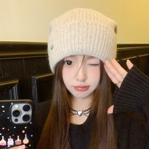 Korean Style Soft Large Circumference Knitted Woolen Cap Womens New Autumn Winter Warm Ear Protection Hat Casual Style