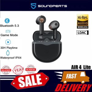 Soundpeats Air4 Lite Bluetooth V5.3 Hi-Res LDAC Mtilpoint Connection 3Mics AI Call Noise Reduction 13mm Driver Game Mode Touch Control Bluetooth Earphones Wireless Earbuds Earphones