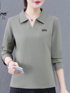 TUCANO Ladies Long Sleeve Polo Shirt Short Style Turn-down Collar Cotton Blend Business Casual Top Spring Autumn Trendy