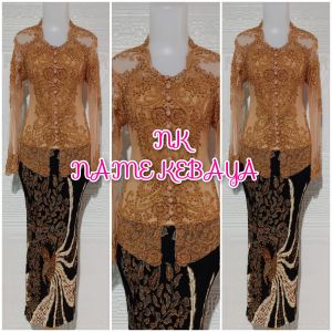 set kebaya pesta kebaya wisuda kebaya payet mocca + rok prisket