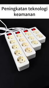 WuLitt Stop Kontak Kabel 2/3/4/5 lubang 15/3/5  Tembaga meter soket listrik strip daya   rumah tangga