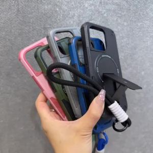 Ốp Lưng Samsung Cao Cấp Có Nam Châm Tích Hợp Giá Đỡ Và Dây Đeo - Chống Sốc Chống Va Đập Chống Bụi Dành Cho A56 A16 A36 A17 A26 A06 A07 A05S