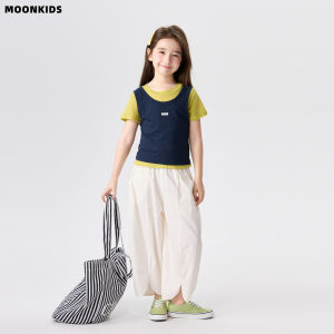 Moonkids | Thin Short Sleeve Faux Two-piece Vest Top