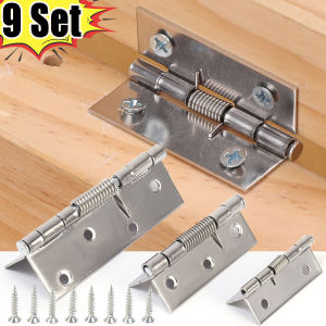 บานพับประตูสปริงสำหรับตู้9ชุด2/3/4นิ้วบานพับปิดด้วยตัวเองสแตนเลสสำหรับตู้เก็บของประตูอัตโนมัติปิดบานพับ Aksesori Perabot