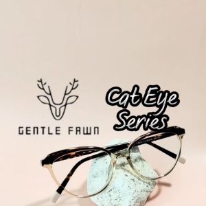 GANTLE FAWN Kacamata Antiradiasi Blueray Semi Cat eye Simple Gaya korean Modern Bahan Tr90 Fashion Wanita Kekinian 8335