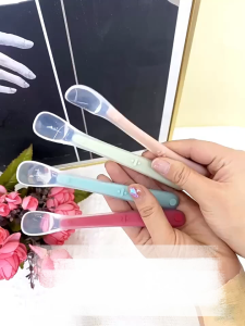 Soft Tip Silicone Spoon For Infants Feeding Training Spoon For Baby No Bpa