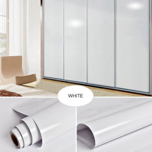 Pearl White DIY Decorative Film PVC Self Adhesive Wall Paper Furnitures Renovation Stickers Kitchen Cabinet Waterproof Wallpaper