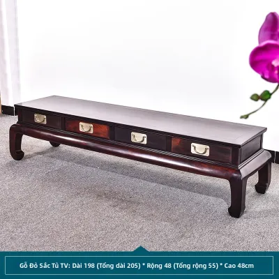 XIANMINGYUAN | Tủ Tivi Gỗ Thật Phong Cách Trung Quốc Cẩm Lai Đỏ