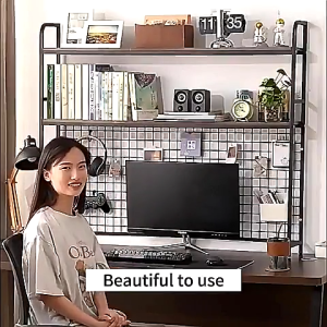 Desktop Rack Wire Mesh Grid Tabletop Organiser Bookshelf Tabletop Storage Multipurpose Tabletop Storage Organiser