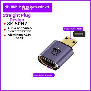 High Definition Mini HDMI Adapter Cable 8K60Hz Micro to Macro Bendable Extension Line for Camera Gold Plated Alloy Connector