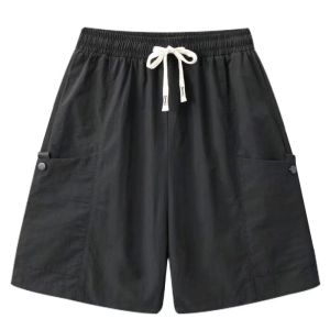 MOLAN เสื้อผ้าลำลองกางเกงคาร์โก้ขาสั้นเชือกรูดยางยืดเอวสูงผู้ชาย