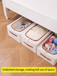 Oversize Underbed Clothing Storage Box With Zipper Folding Waterproof And Moisture Proof Clothing Storage Box Shoe Storage Box