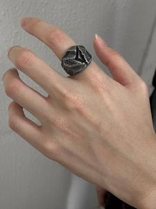 G-Overshare Vintage Heavy-Metal Mens Ring Trendy Hip-Hop Casual Style Titanium Steel Jewelry Fashionable Accessory