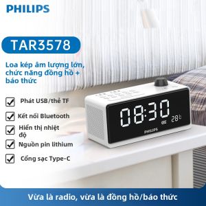 Philips | Loa Đồng Hồ FM Đọc Thẻ Bluetooth Di Động