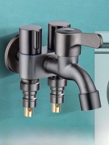 Vòi Chậu Rửa Máy Giặt Bằng Thép Không Gỉ Ba Chiều Bốn Hướng Vòi Vòi Chậu Lau Nhà Đa Chức Năng Vòi Vòi Góc Phân Lưu