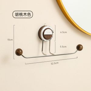 Bathroom Wall-Mounted Hair Tie Storage Hook Suction Cup Style Hair Band Bracelet Organizer Stainless Steel Rotatable Hook