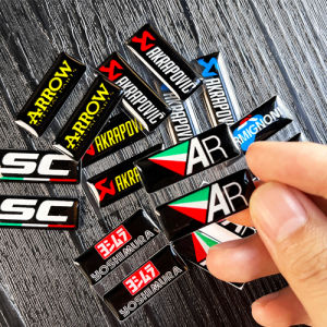2PCS 3D Reflective Motorcycle Exhaust Pipe Logo Sticker AK Yoshimura SC Waterproof Motorcross Body Decals