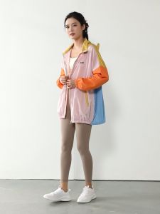 WiZi Jaket Parasut Olahraga Wanita: Jaket Macaron Berwarna-Warni Oversize Airy