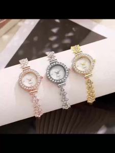 Ladies Watch niche Fashion Diamond-Encrusted Round Full Diamond Womens Learning Pull-Out Bracelet Quartz Watch