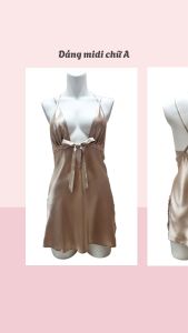 Váy ngủ lụa WANNABE đầm ngủ thông minh mua 1 mặc 7 kiểu đẹp đến phát nghiện mà còn tiết kiệm DN102