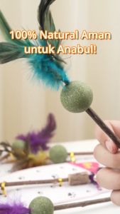 Hobilic 2 in 1 Snack Kucing Catnip Anti Stress + Mainan Cat Teaser Bulu Catnip Kucing