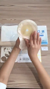 10Pcs Ostomy Bag One-piece System Drainable Colostomy Bag Pouch Stoma 15-60mm Cut with Beige Cover