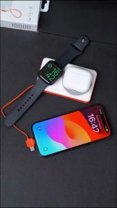 Pin Sạc dự phòng không dây 2in1 WIWU Core Power Bank P007-10000 mAh cho đồng hồ Ultra Watch Series 8 điện thoại