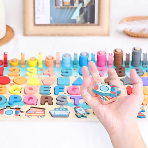 Wooden puzzle shape for children puzzle learning digital building block toy preschool education gift