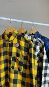 Kemeja Flanel Pria Lengan Panjang Warna Putih Harga terbaik Kuwalitas Premium A1
