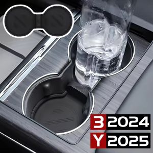 Car Silicone Cup Holder Insert for Tesla Model 3 2024 Model Y 2025 Non-Slip Mat Center Console Waterproof Drink Pad Accessories