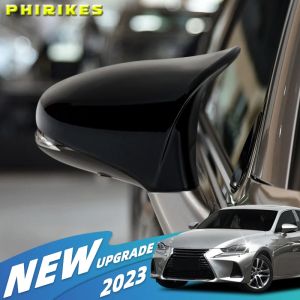 For LEXUS GS RC F Sport 2015-2018 A Pair M Horn Style Carbon Fiber Glossy Black Wing Rearview Mirror Cover Cap Case Trim