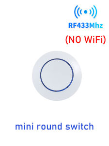 Tuya WiFi Smart Switch 16A 100-240V Relay 433MHz Mini Round Panel Switch Voice Control Works With Alexa Google Home For Led Lamp