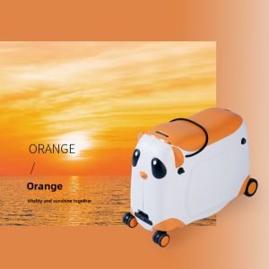 Panda Design Childrens Luggage Cartoon Animated Travel Suitcase with Pull Rod for Boys And Girls Baby Travel Companion Bag