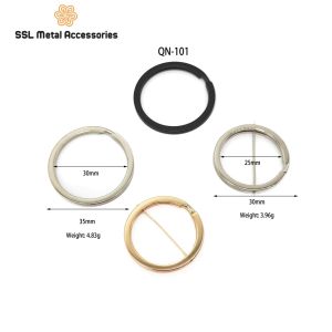 (10 cái) Khoen móc khóa bằng kim loại hình tròn dùng làm đồ handmade QN-101 25mm 30mm 35mm