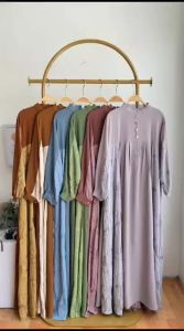 DRESS MOTIF PRINT MEWAH ELEGAN TERBARU | RADINDA MAXY DRESS BAHAN POLLOLINEN MIX BROKAT By TULUSSIGNATURE