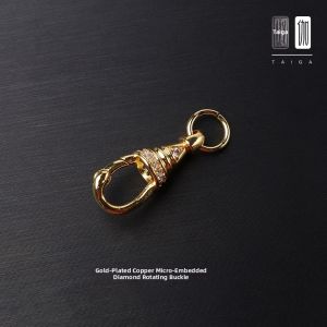 Taiga 360 Degree Rotating Eagle Clasp 18K Gold Plated Titanium Steel Color Protective Micro Inlaid Eagle Hook Clasp DIY Necklace Accessory
