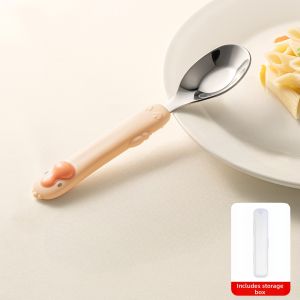 TONGXINBUER | Eating Training Stainless Steel 316L Toddler Fork and Spoon Set