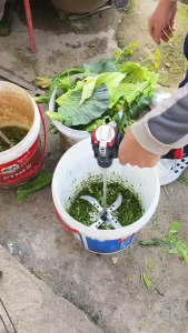 Hand Drill Transformed into Veggie Chopper Blade Holder Perfect for Chicken Duck Goose Feeding