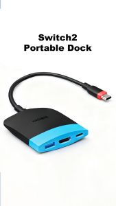 Hagibis Switch 2 TV Dock Portable Docking Station for Switch 1/2/OLED USB C to 4K 60Hz HDMI PD USB3.0 HUB for Macbook Laptops
